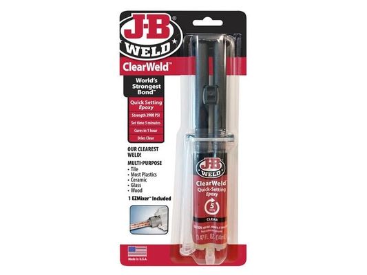 J-B Weld ClearWeld epoxy syringe 14 ml, cures clear in 1 hour - Neutral - Thumbnail 2