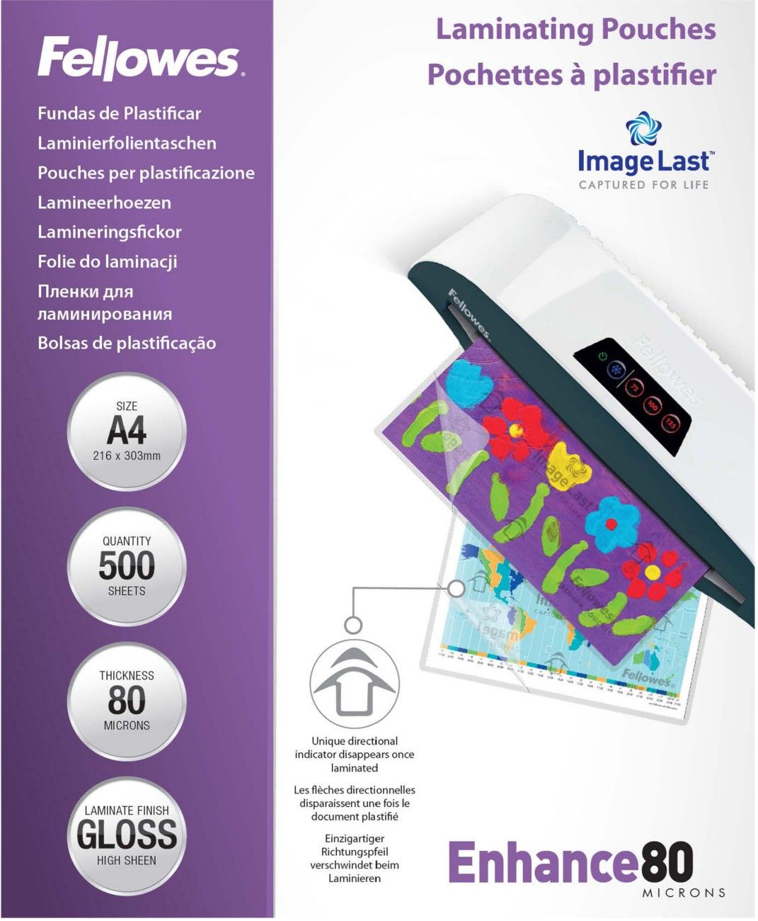 Fellowes LAM POUCH 160MIC A4 PK500 - Image 1