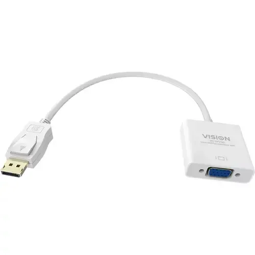 Vision TC-DPVGA video cable adapter 0.22 m VGA (D-Sub) DisplayPort White - Image 1