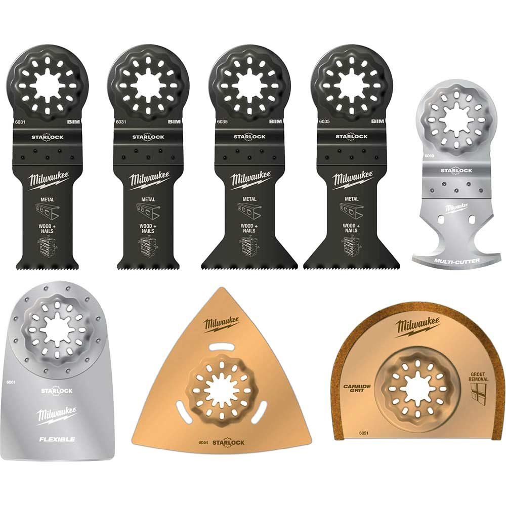 Milwaukee 8 Piece Starlock Oscillating Multi Tool Blade Set - Image 1