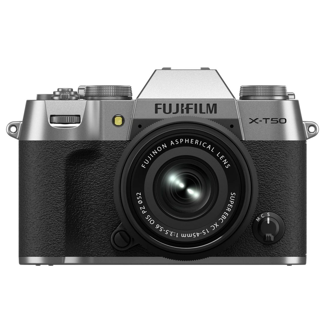 FUJIFILM X-T50 Mirrorless Camera with FUJINON XC 15-45 mm f/3.5-5.6 OIS PZ Lens - Silver, Silver/Grey - Image 1