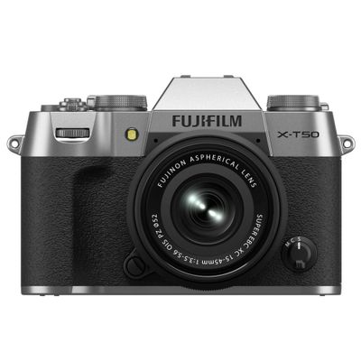FUJIFILM X-T50 Mirrorless Camera with FUJINON XC 15-45 mm f/3.5-5.6 OIS PZ Lens - Silver, Silver/Grey