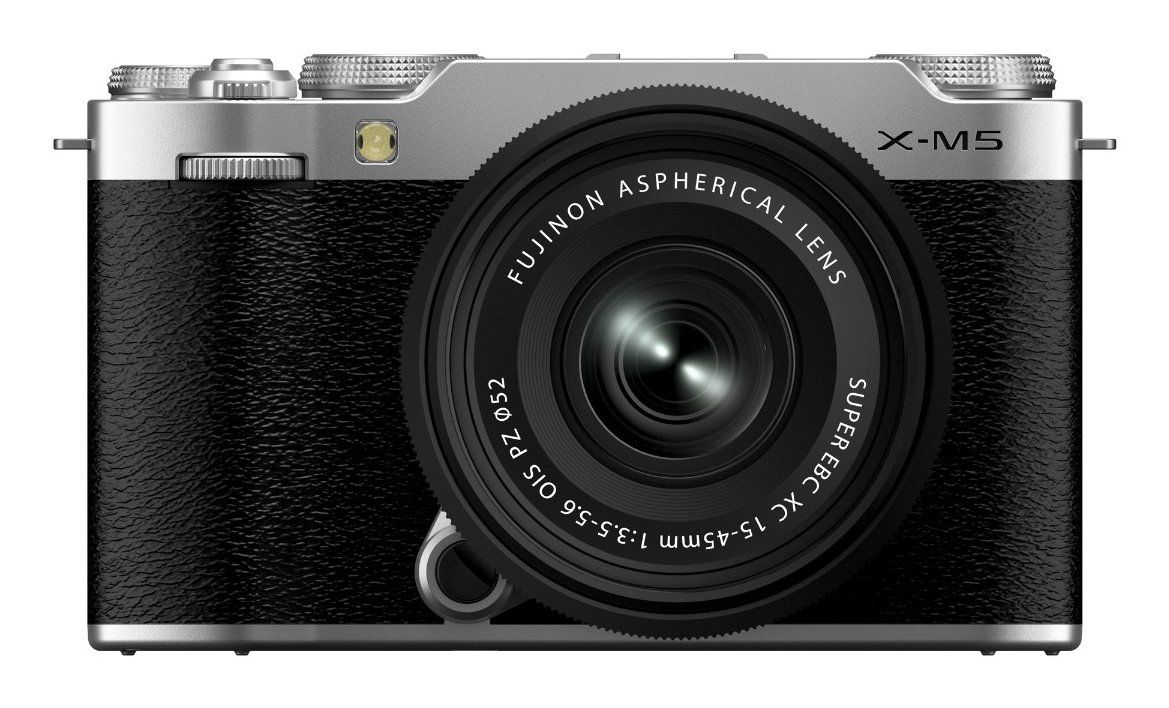 FUJIFILM X-M5 Mirrorless Camera with FUJINON XC 15-45 mm f/3.5-5.6 OIS PZ Lens - Silver, Silver/Grey - Image 1