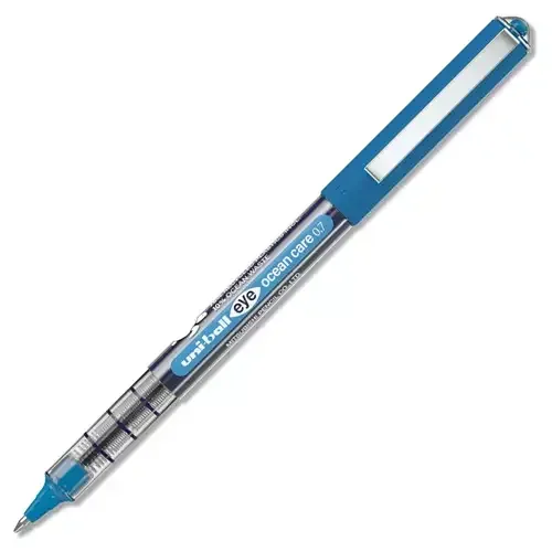 uni-ball Eye Fine UB-157ROP Ocean Care Liquid Ink Rollerball Pen 0.7mm Tip 0.5mm Line Blue (Pack 12) - 274407000 - Image 1
