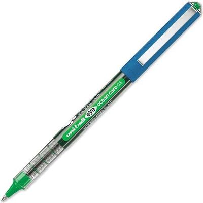 uni-ball Eye Micro UB-150ROP Ocean Care Liquid Ink Rollerball Pen 0.5mm Tip 0.3mm Line Green (Pack 12) - 299289000