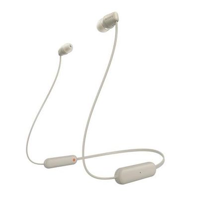 SONY WI-C100 Wireless Bluetooth Earphones - Taupe, Cream