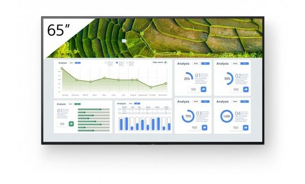 Sony FW-65BZ30L Signage Display Digital signage flat panel 165.1 cm (65") LCD Wi-Fi 440 cd/m 4K Ultra HD Black Android 24/7