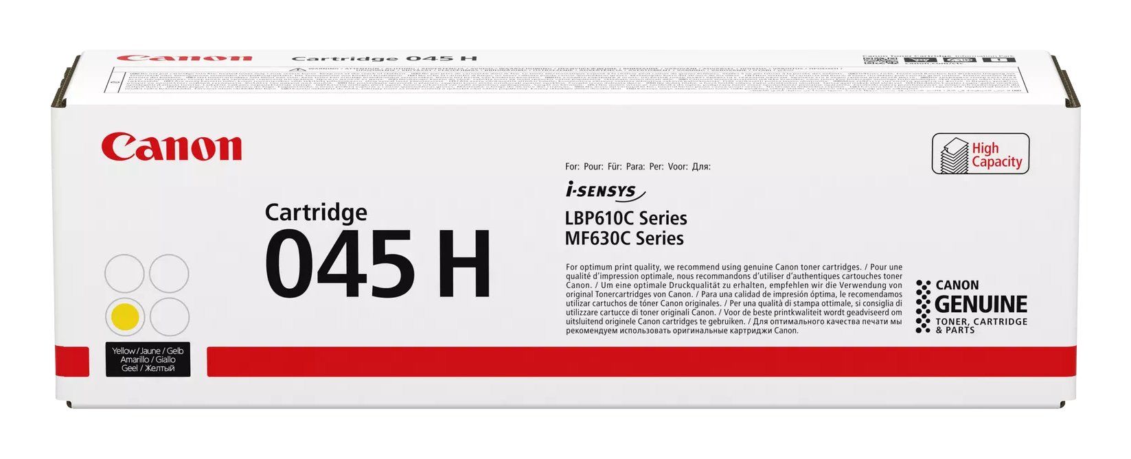 Canon 045 H toner cartridge 1 pc(s) Original Yellow - Image 1