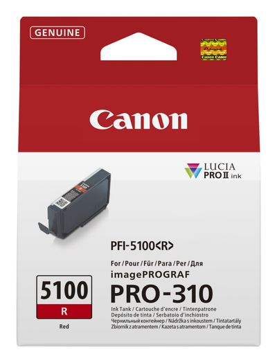 Canon PFI-5100 R ink cartridge 1 pc(s) Original Red - Thumbnail 2
