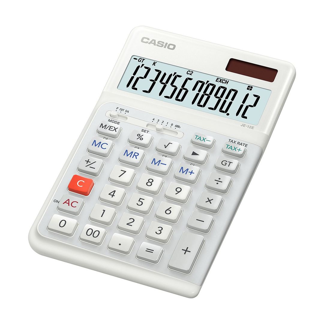 Casio JE-12E-WE calculator Desktop Basic White - Image 1