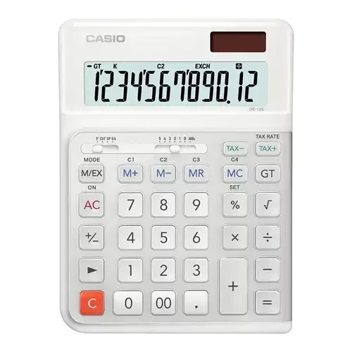 Casio DE-12E-WE calculator Desktop Basic White - Image 1