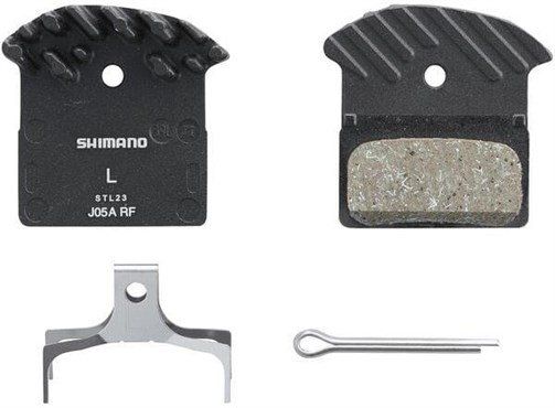 Shimano J05A-RF Disc Pads and Spring Alloy Backed with Cooling Fins Single Pack Resin - Thumbnail 2