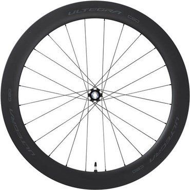 Shimano Ultegra R8170 C60 TL Disc Carbon Clincher 60mm 700c Front Road Wheel 12x100 E-Thru Black - Thumbnail 2