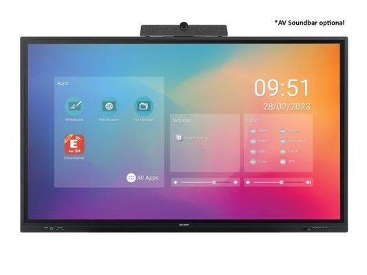 Sharp PN-LC862 Digital signage flat panel 2.18 m (86") LCD Wi-Fi 450 cd/m 4K Ultra HD Black Touchscreen Built-in processor Android 11 16/7