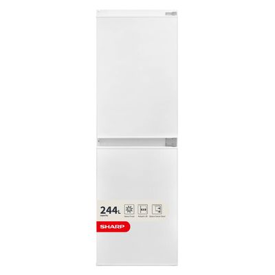 SHARP SJ-BE240M1XS-EN Integrated 50/50 Fridge Freezer - Sliding Hinge, White