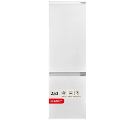 SHARP SJ-BE250M1XS-EN Integrated 70/30 Fridge Freezer - Sliding Hinge, White - Thumbnail 2