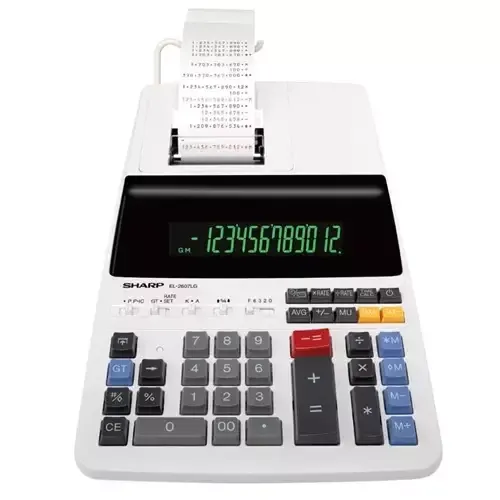 Sharp EL-2607LG calculator Desktop Printing Black White - Image 1