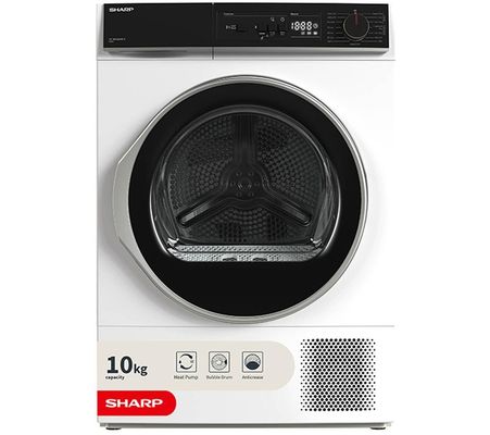 SHARP KD-NHA0S6GW1D-EN 10 kg Heat Pump Tumble Dryer - White, White - Thumbnail 2