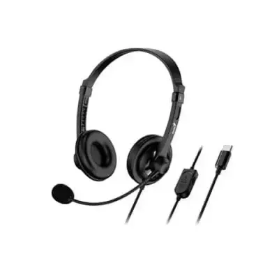 Genius HS-230U Headset Wired Head-band Office/Call center USB Type-C Black - Thumbnail 2