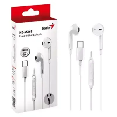 Genius HS-M365B Headset Wired In-ear Calls/Music White - Thumbnail 2