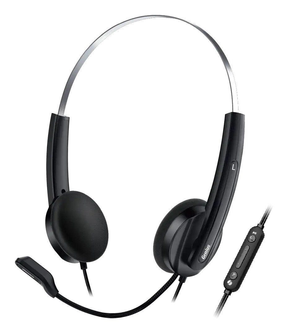 Genius HS-220U Headset Wired Head-band Office/Call center USB Type-C Black - Image 1