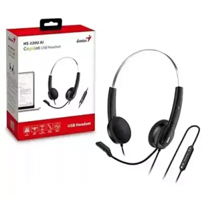 Genius HS-220U Headset Wired Head-band Office/Call center USB Type-C Black - Thumbnail 2