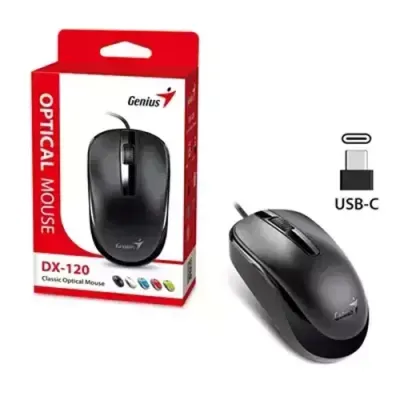 Genius DX-120 mouse Universal Ambidextrous USB Type-C Optical 1200 DPI - Thumbnail 2