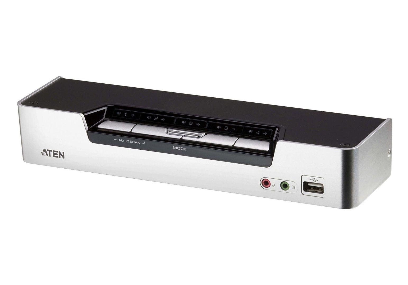 ATEN CS1794 KVM switch Rack mounting Black, Stainless steel - Image 1