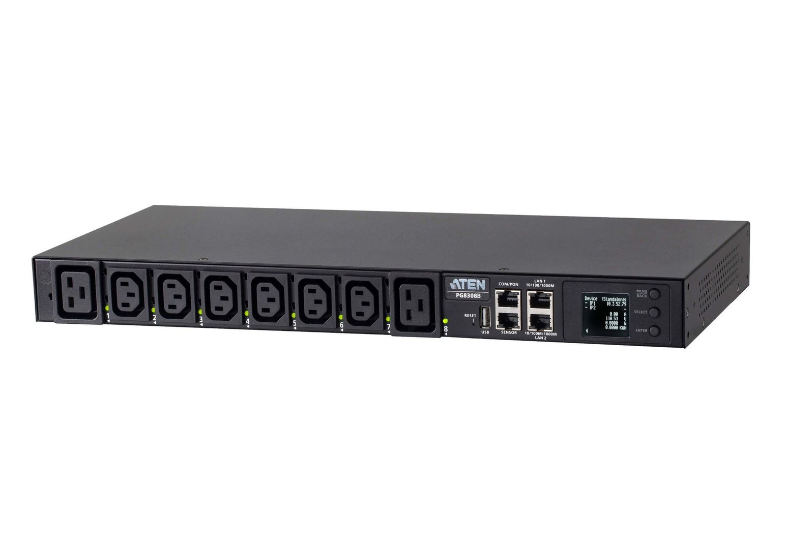 ATEN 32A 8-Outlet 1U Outlet Metered & Switched PDU + Free Eco PDU Manager Software - Image 1