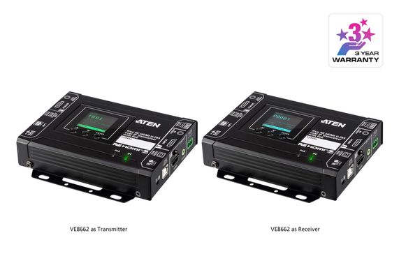 ATEN VE8662-AT-G AV extender AV transmitter & receiver Black