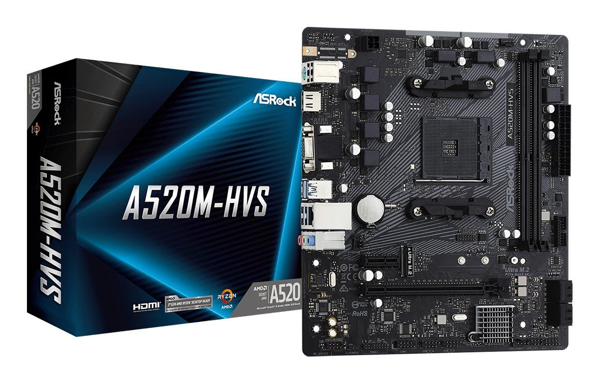 Asrock A520M-HVS AMD A520 Socket AM4 micro ATX - Image 1