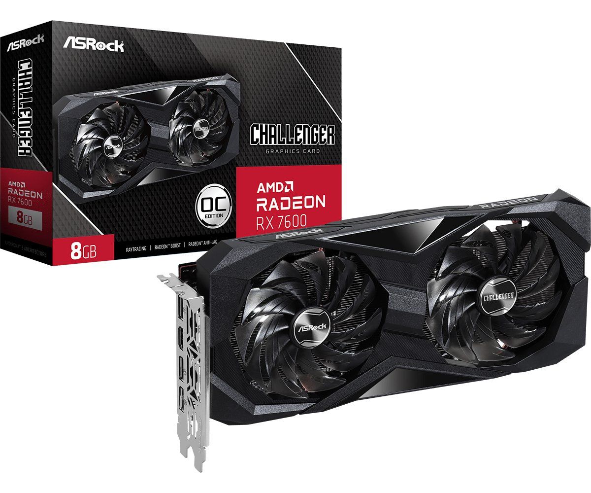Asrock Challenger 90-GA41ZZ-00UANF graphics card AMD Radeon RX 7600 8 GB GDDR6 - Image 1