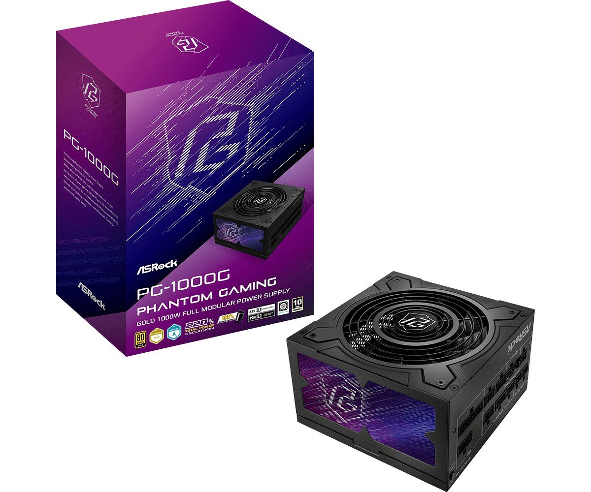 Asrock PG-1000G power supply unit 1000 W 24-pin ATX ATX Black - Image 1