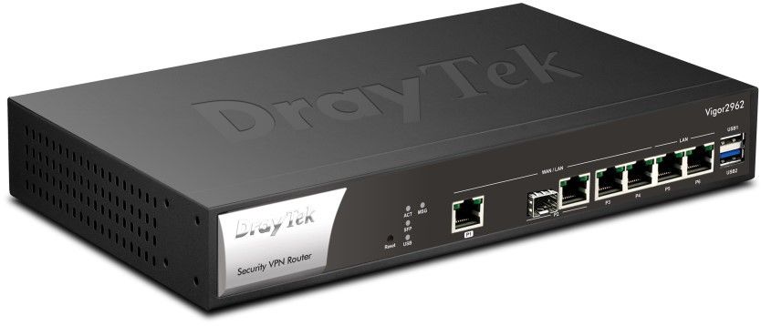 DrayTek Vigor 2962 wired router 2.5 Gigabit Ethernet Black White - Image 1