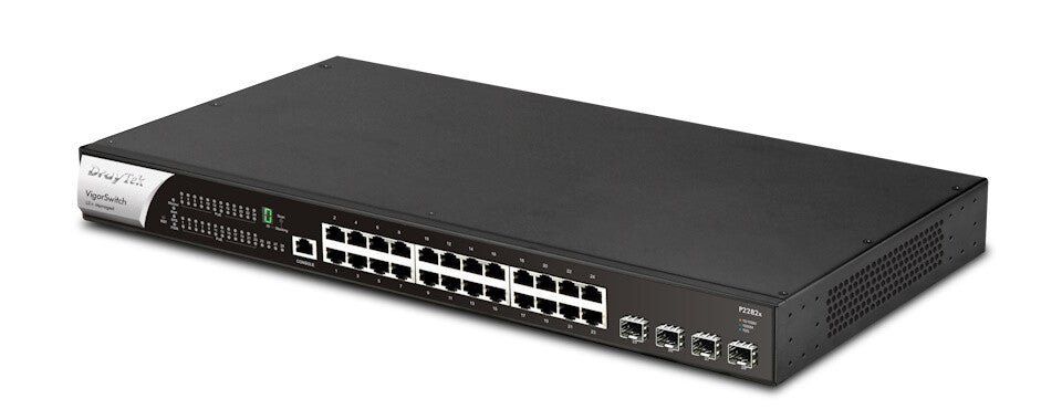 DrayTek VigorSwitch P2282x L2+ Managed 24-Port Gigabit PoE Switch with - Image 1