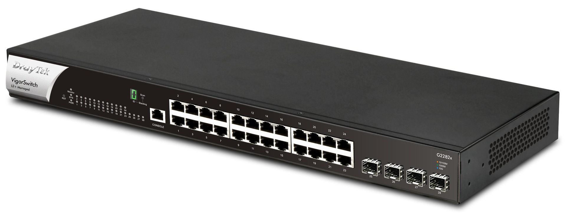 DrayTek VigorSwitch G2282x L2+ Managed 24-Port Gigabit Switch with 4 x 10GbE SFP+ Ports and Power Backup Input - Image 1