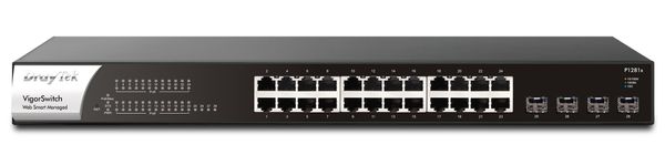 DrayTek VSP1281X-K network switch Managed L2 Gigabit Ethernet (10/100/1000) Power over Ethernet (PoE) 1U Black