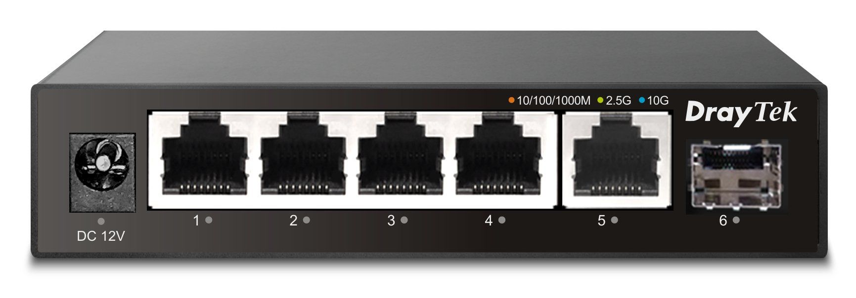 DrayTek VSQ60X-K network switch Unmanaged L2 2.5G Ethernet (100/1000/2500) Black - Image 1