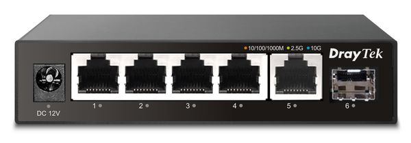 DrayTek VSQ60X-K network switch Unmanaged L2 2.5G Ethernet (100/1000/2500) Black