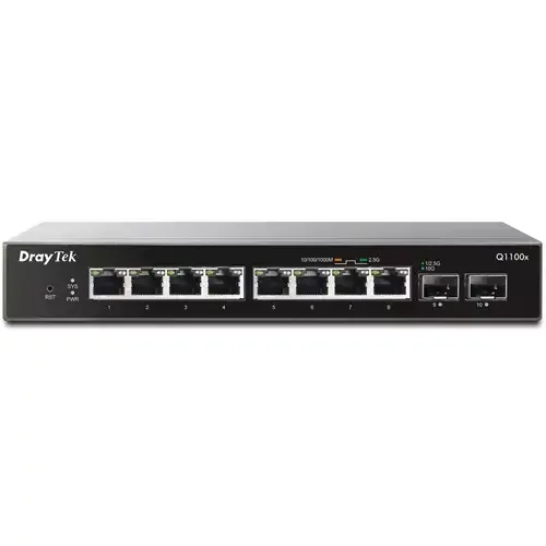 DrayTek VigorSwitch Q1100x Switch with 8 x 2.5GbE ports & 2 x 10Gbps SFP+ slots - Image 1