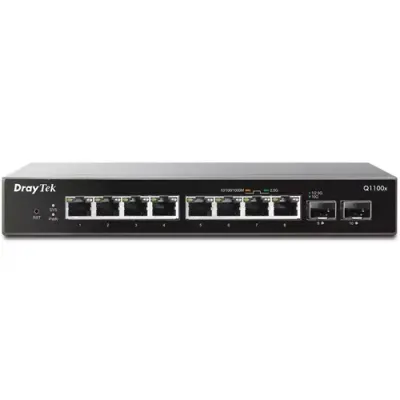 DrayTek VigorSwitch Q1100x Switch with 8 x 2.5GbE ports &amp; 2 x 10Gbps SFP+ slots
