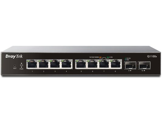 DrayTek VigorSwitch Q1100x Switch with 8 x 2.5GbE ports &amp; 2 x 10Gbps SFP+ slots - Thumbnail 2