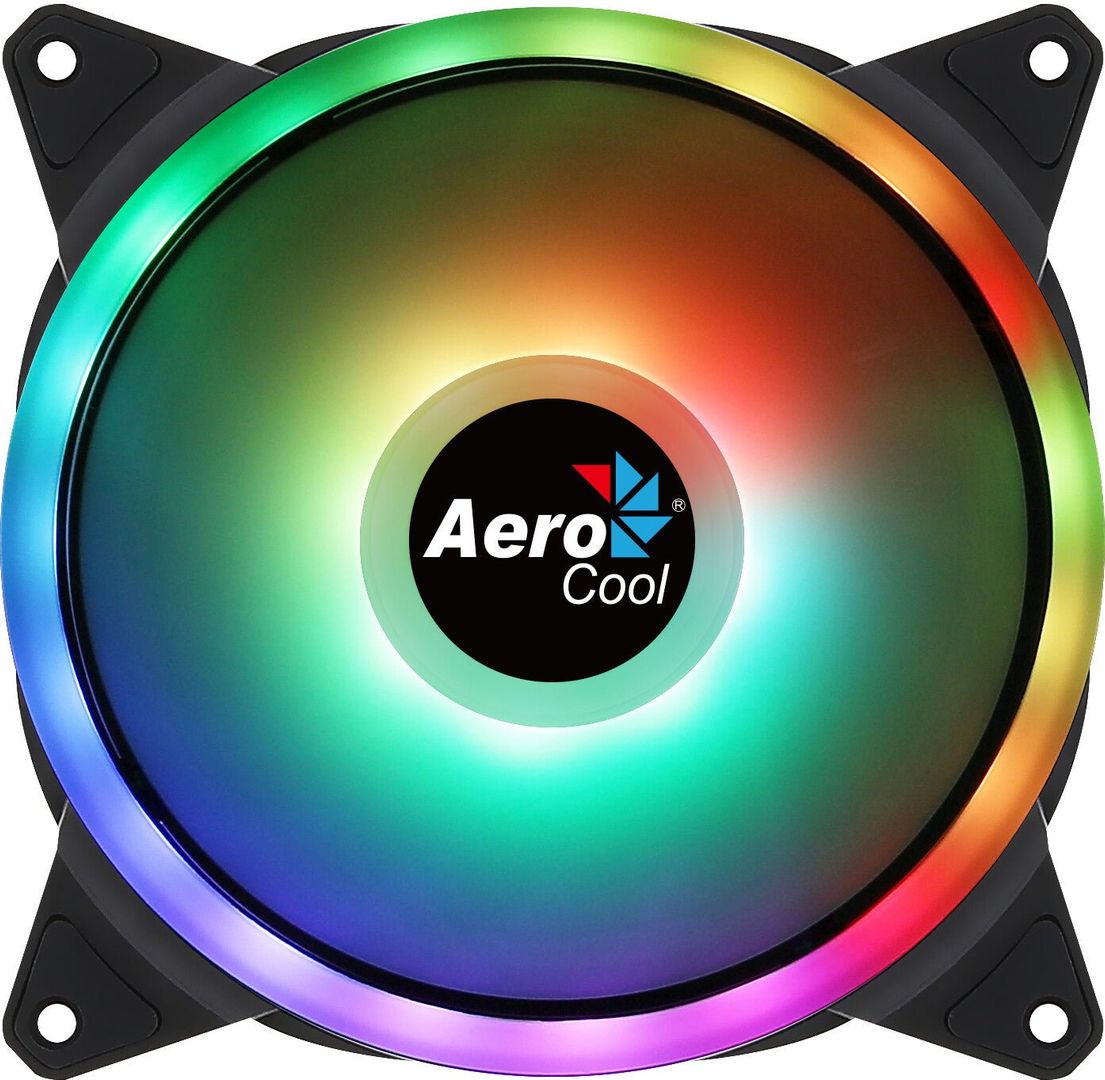 Aerocool DUO14 PC Fan 14cm ARGB LED Dual Ring Antivibration 6 Pins Bla - Image 1