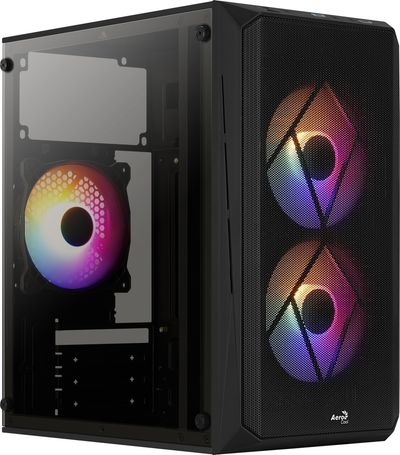 AEROCOOL CS-107-A-BK-v2 Micro ATX Mini Tower PC Case - Black, Black