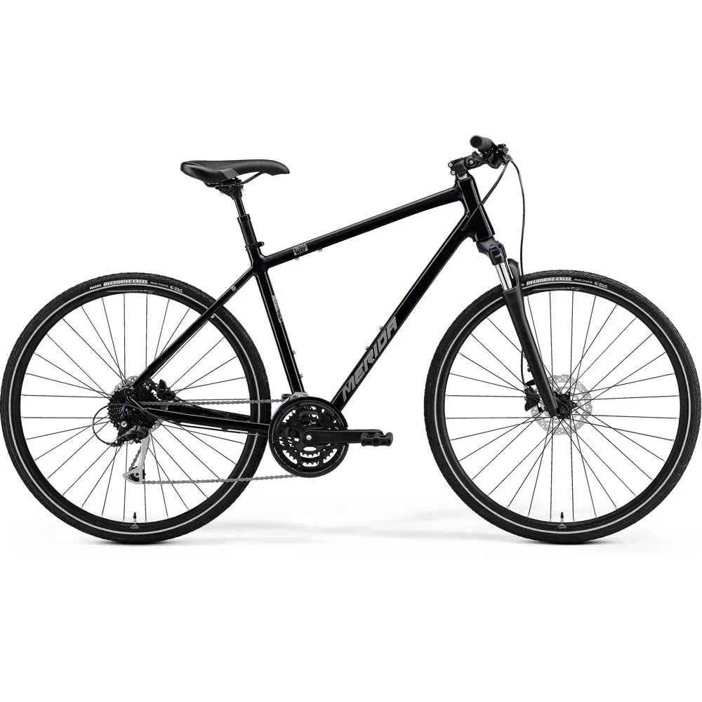Merida Crossway 100 Hybrid Bike 2022 Black/Silver - Image 1