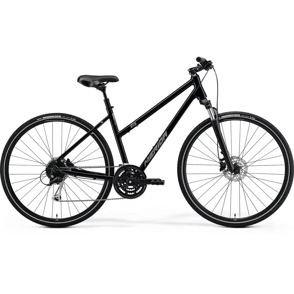 Merida Crossway 100 Low Hybrid Bike 2022 Black/Silver - Image 1
