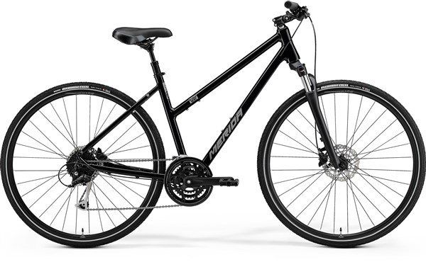 Merida Crossway 100 Low Hybrid Bike 2022 Black/Silver - Thumbnail 2