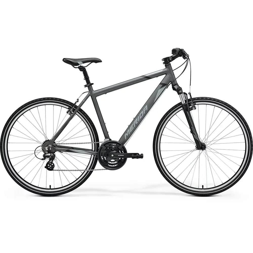 Merida Cross Way 10-V Hybrid Bike 2022 Grey/Black - Image 1
