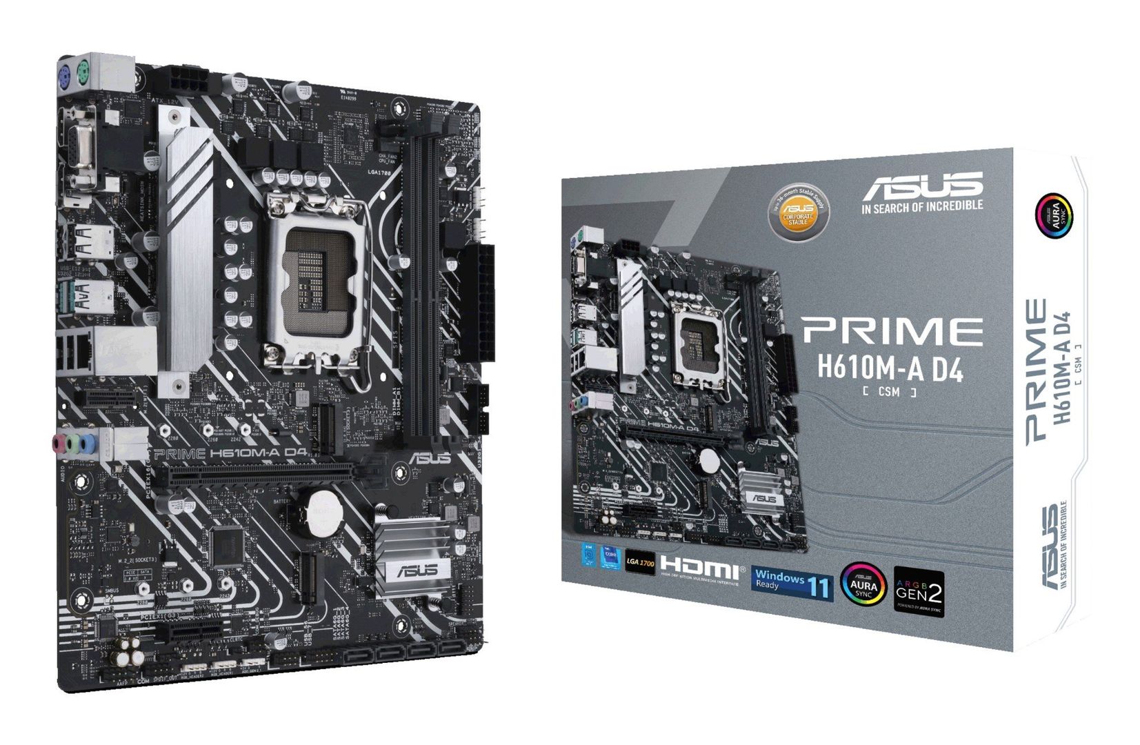 ASUS PRIME H610M-A D4-CSM Intel H610 LGA 1700 micro ATX - Image 1