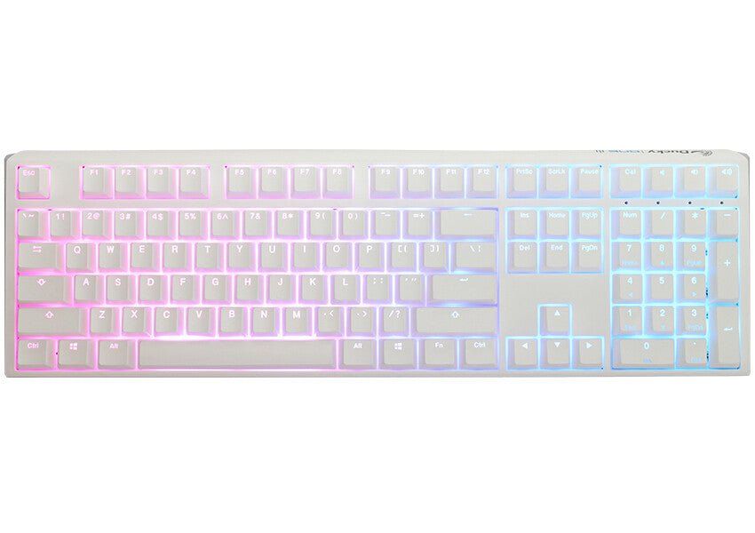 Ducky One3 Pure White Full keyboard Gaming USB UK English - Image 1